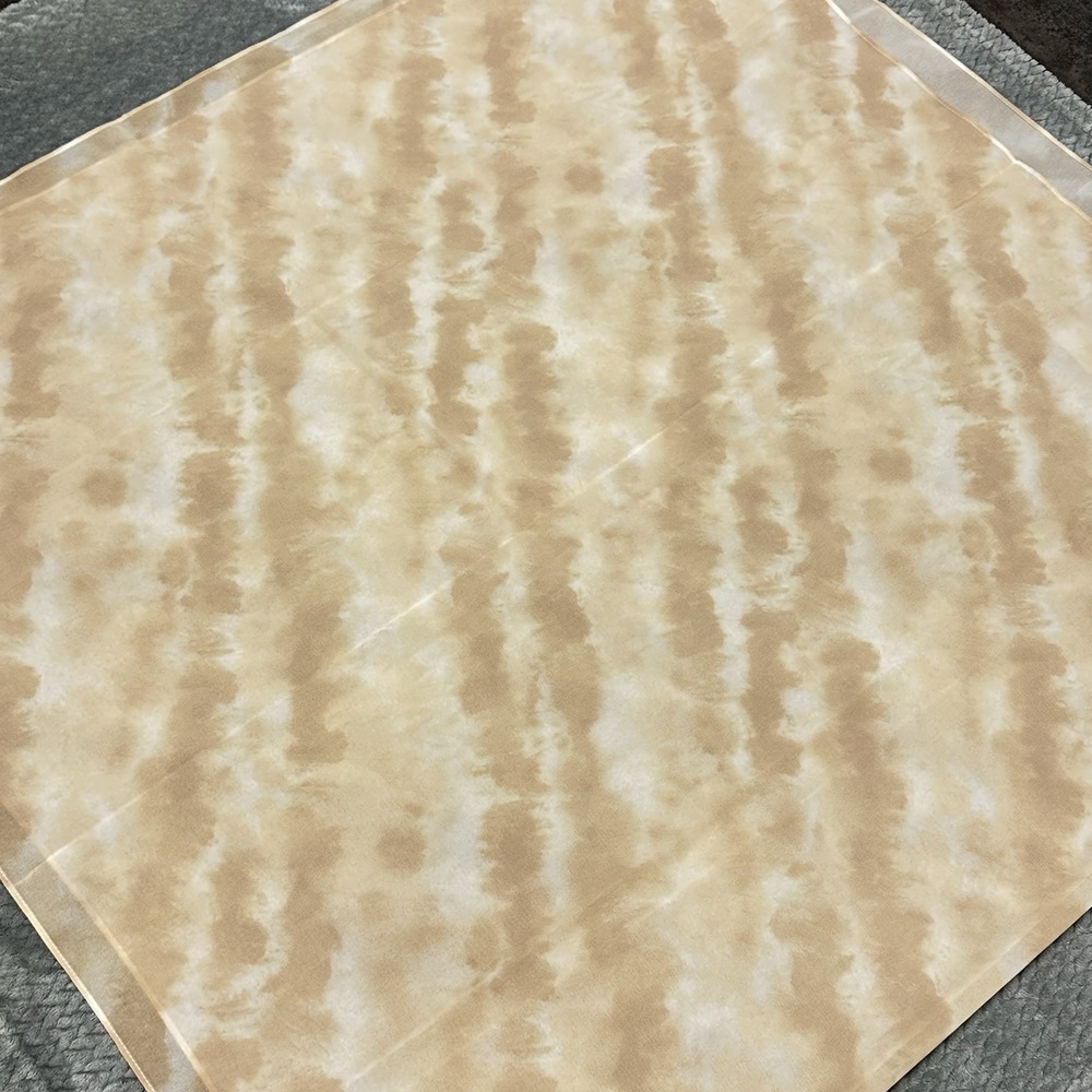 Colleen Lopez Shawl Wrap Scarf Bohemian Chic‎ Hippy Sheer Tie Dye Neutral Beige